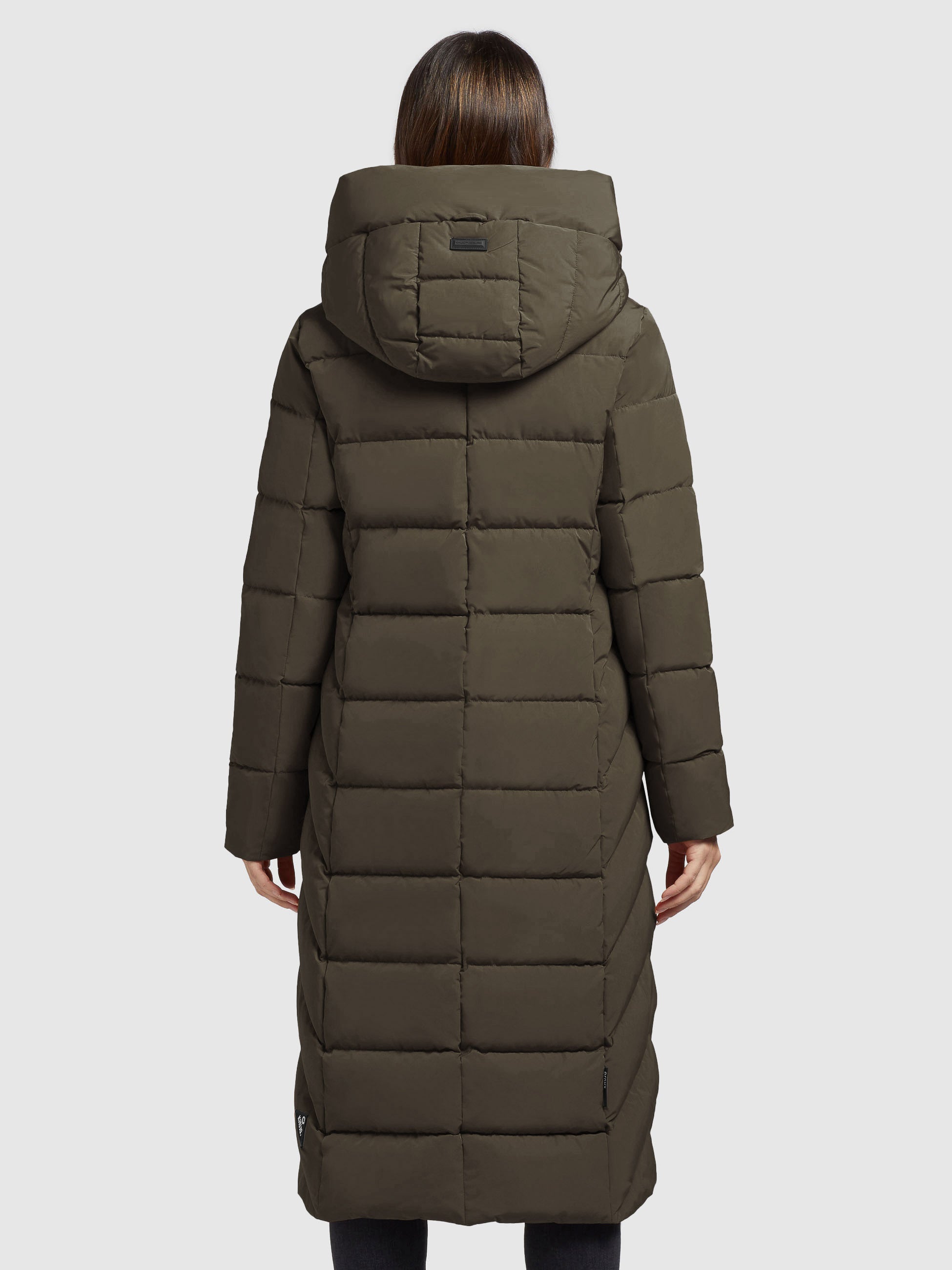 khujo-mantel-tynse-khaki-wadenlanger-damen-steppmantel-regular-fit image 3