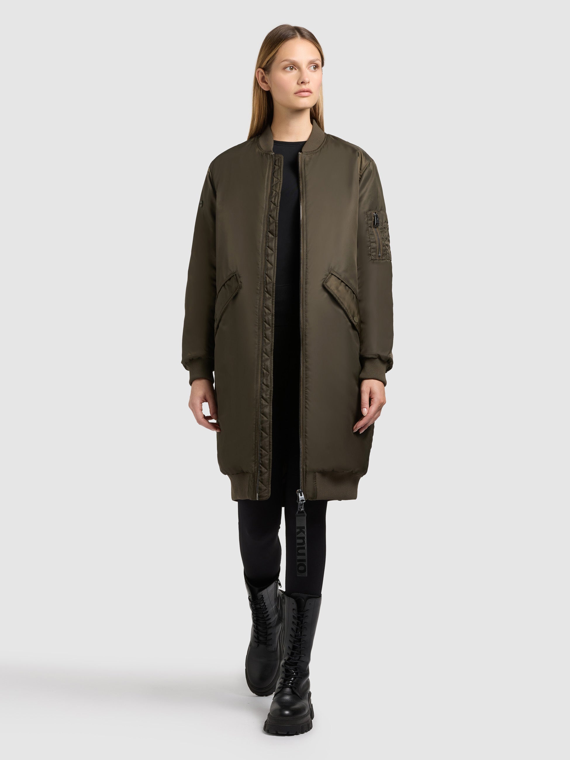 khujo-lulu-damen-wintermantel-forest-green-oversize-bomber image 1