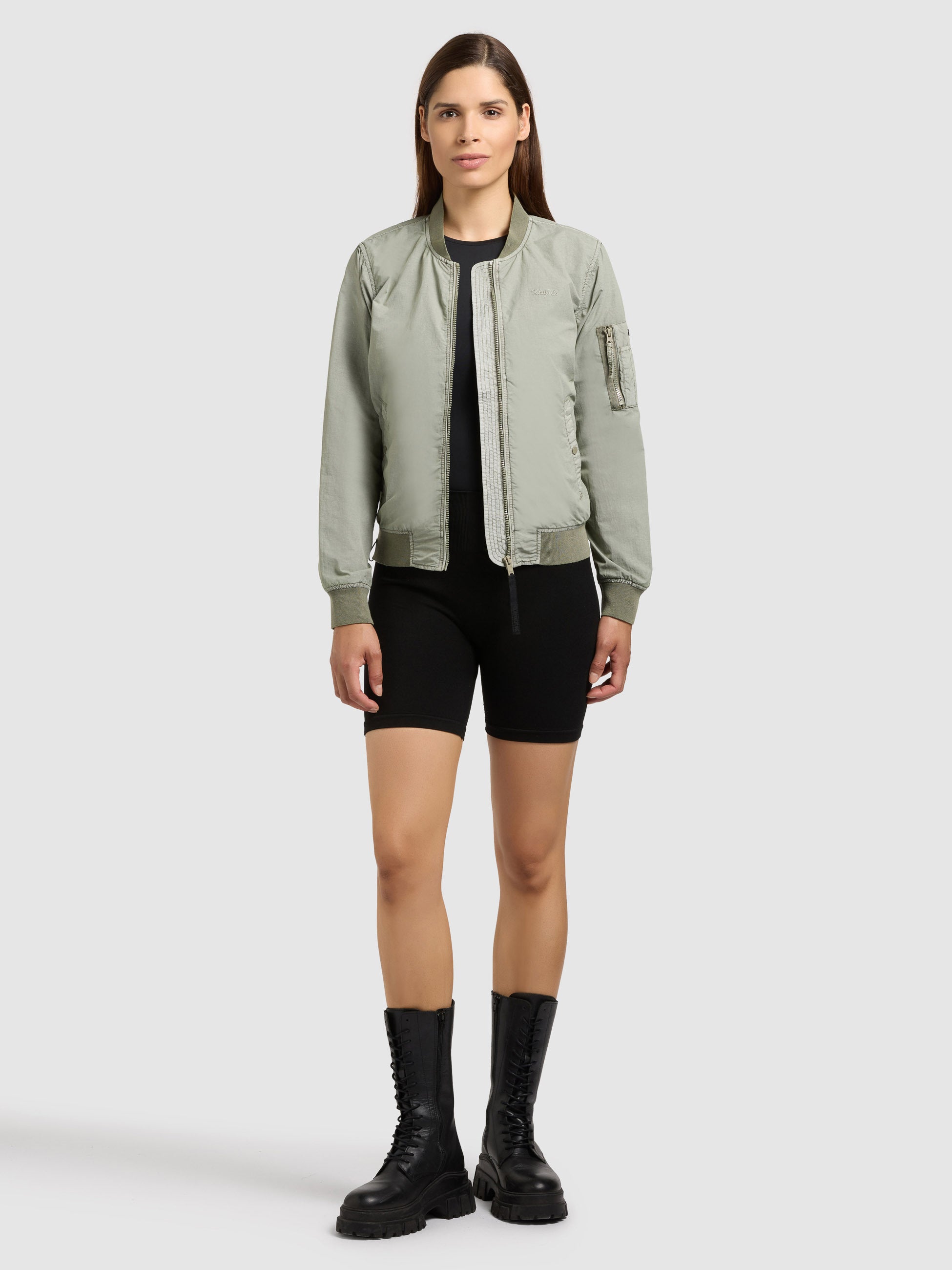 khujo-denz-damen-bomberjacke-cloud-green image 7