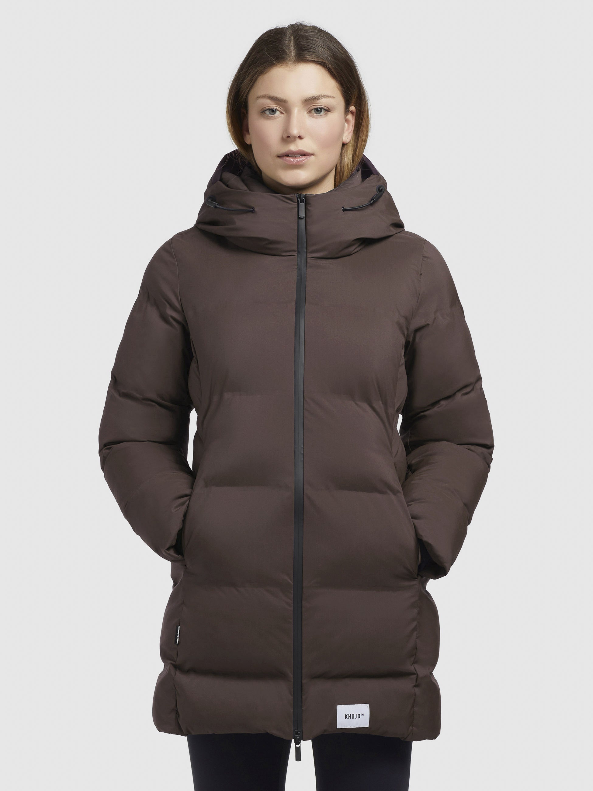 khujo-jacke-tanare2-dunkelbraun-wattierte-steppjacke-damen-regular-fit image 4