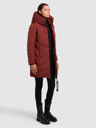 khujo-darka2-damen-steppmantel-dark-red-regular-fit image 6