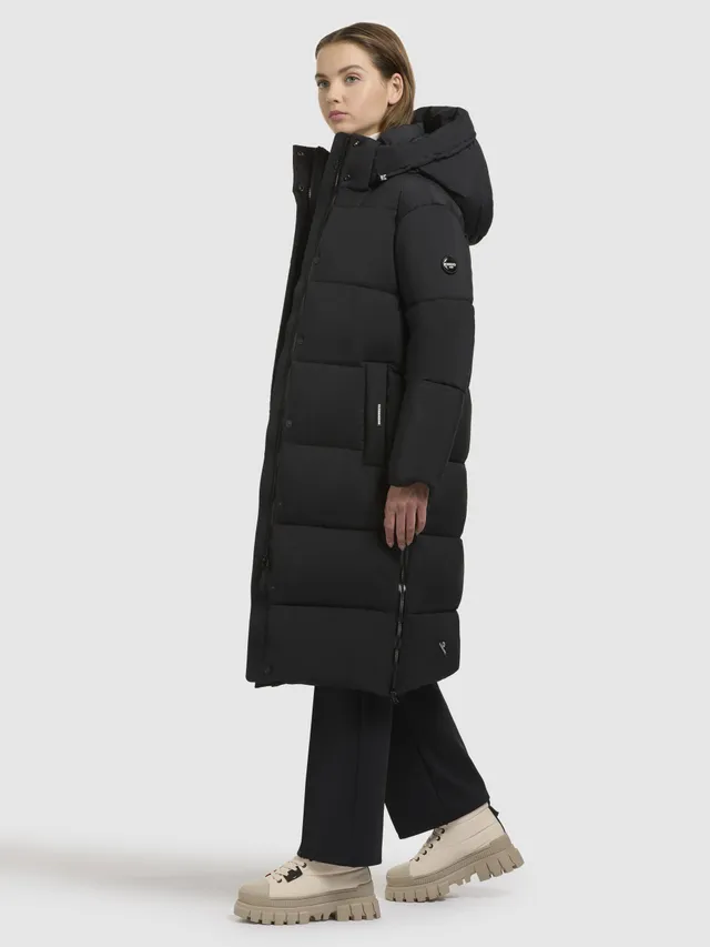 khujo-mantel-rachel-matt-schwarz-damen-steppmantel-knielang-regular-fit image 1