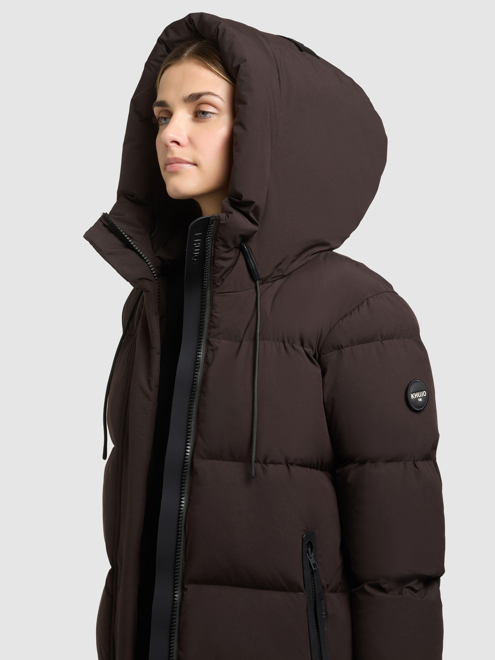 khujo-jacke-drown2-matt-steppjacke-chocolate-chip-damen-loose-fit image 7