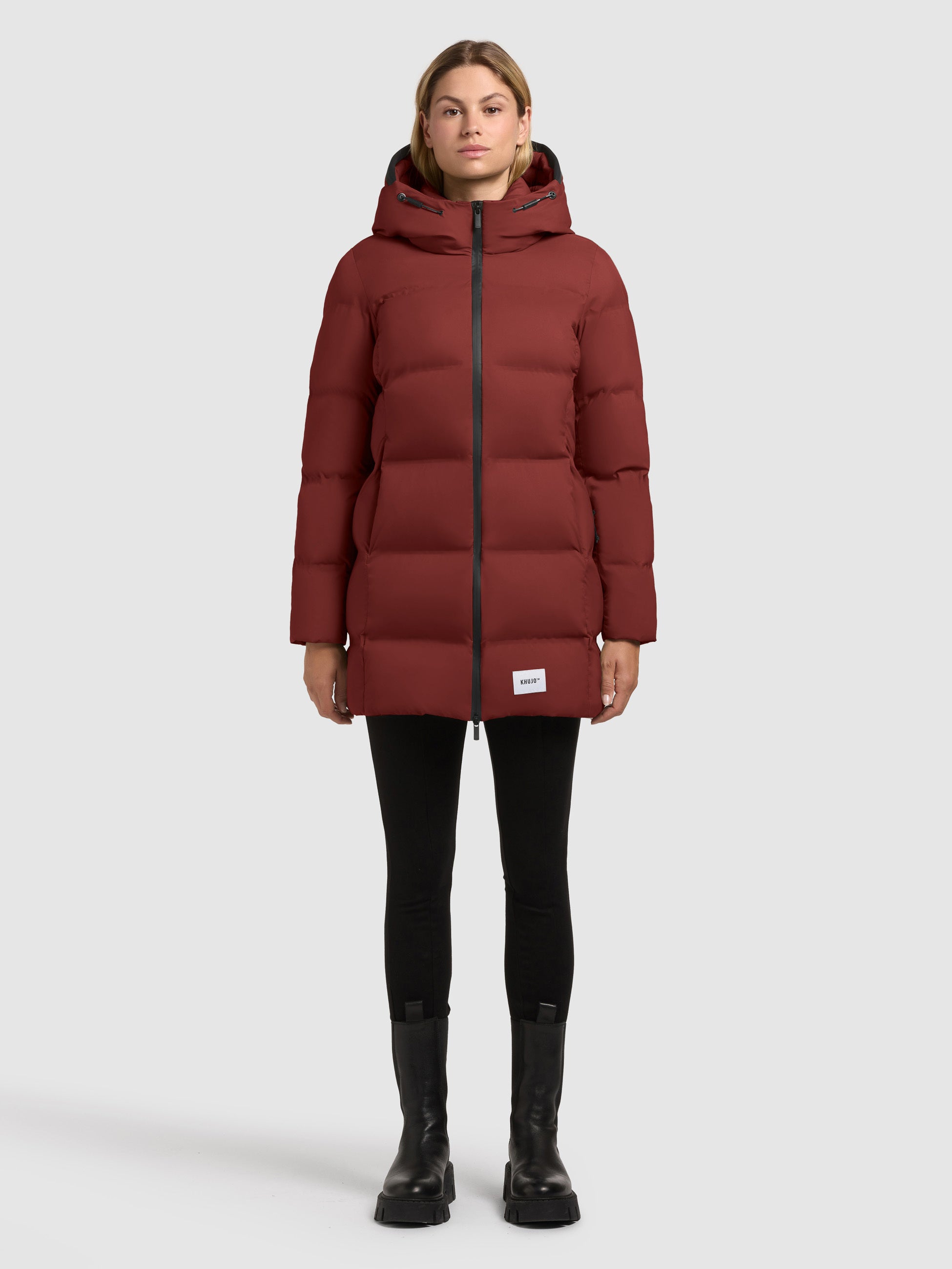 khujo-tanare3-damen-steppjacke-dark-red image 2