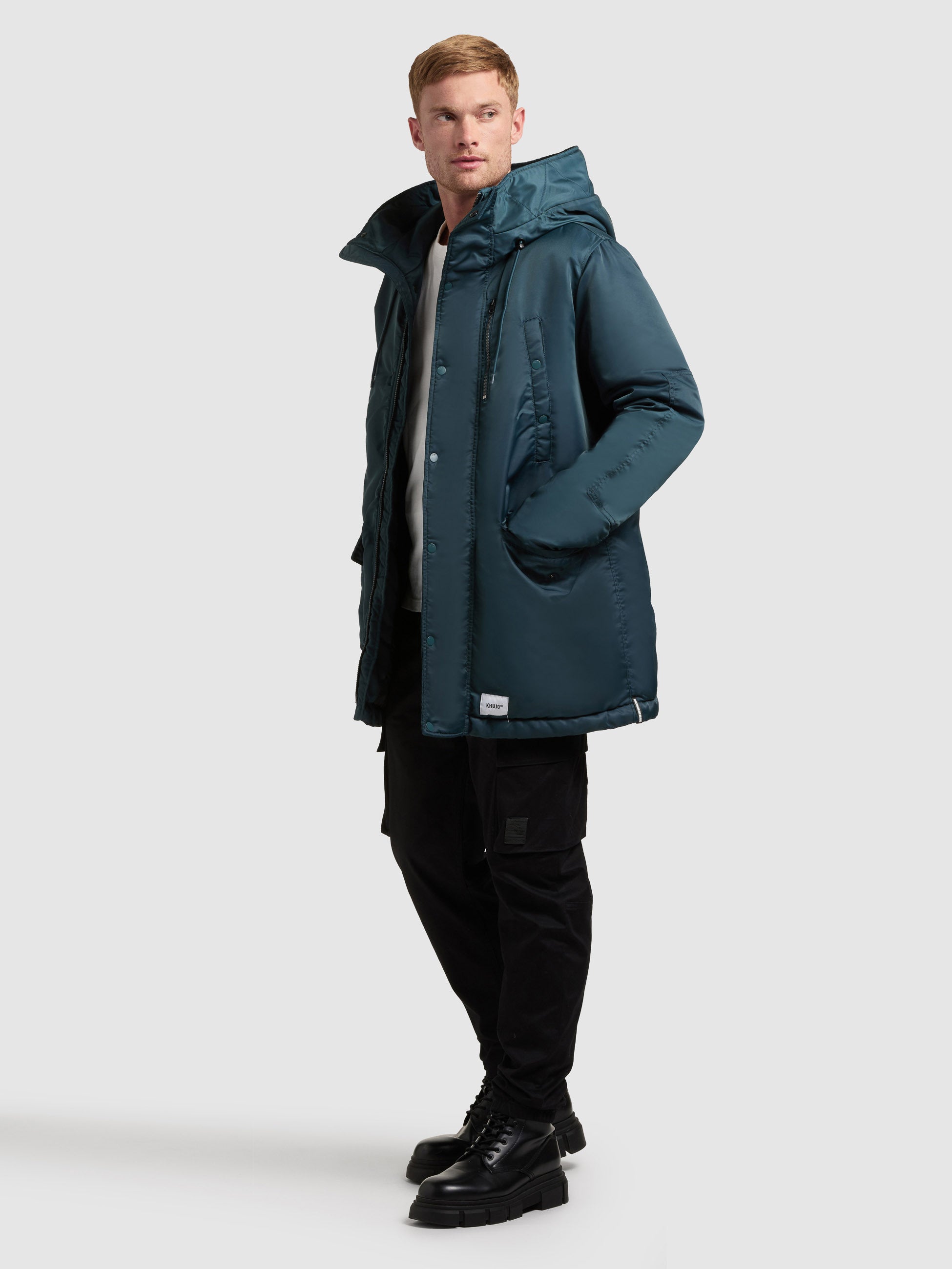 khujo-mantel-pakpao-petrol-blue-damen-kurzmantel-parka-loose-fit image 2