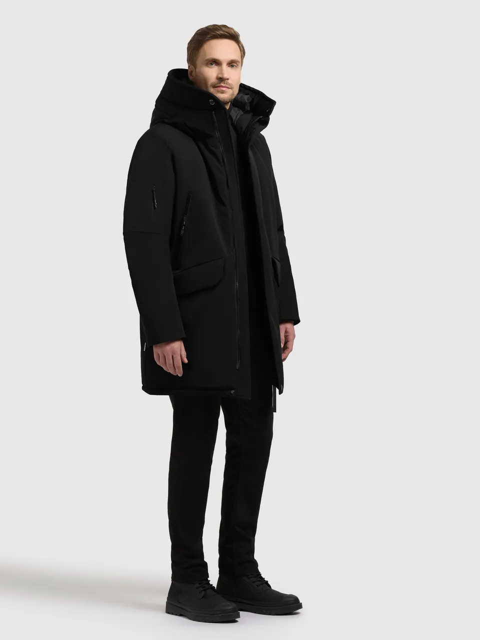 khujo-mantel-dachs-black-kurzmantel-parka-mit-kapuze image 1