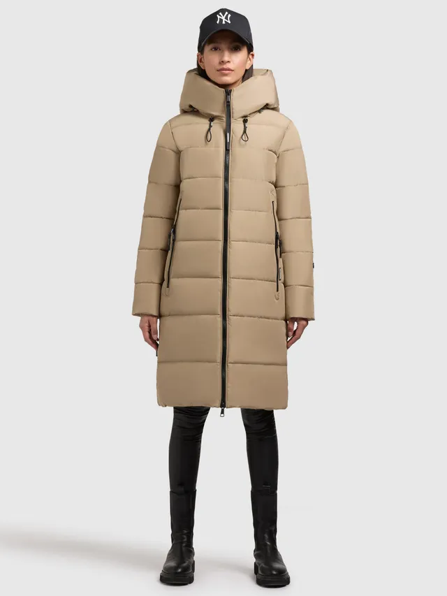khujo-mantel-jilias4-sand-lange-gesteppte-winterjacke-damen image 1