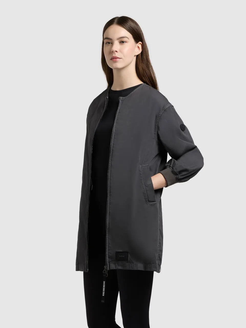 khujo-mantel-jayla-slate-grey-sommermantel-damen-aus-baumwoll-twill image 1
