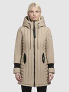 khujo-coat-jerry-neo-sand-kurzer-damen-steppmantel-mit-kapuze image 4