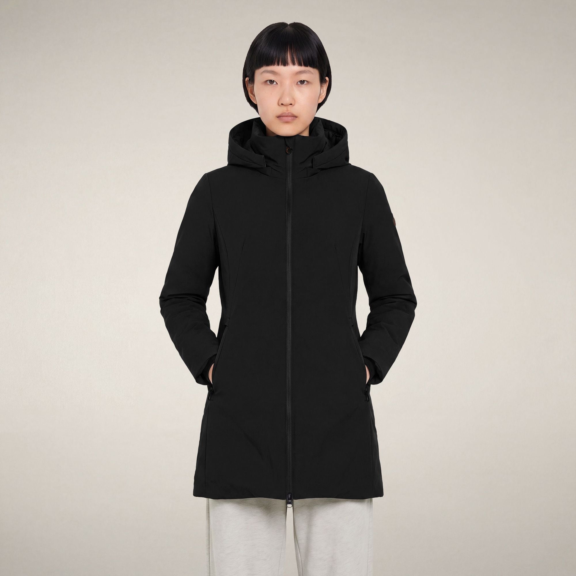 save-the-duck-ashley-damen-daunenmantel-schwarz-lang-fashion-puffer-mit-kapuze image 5