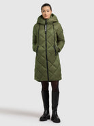 khujo-mantel-linda-fern-green-knielanger-damen-steppmantel-mit-rautenstepp image 2