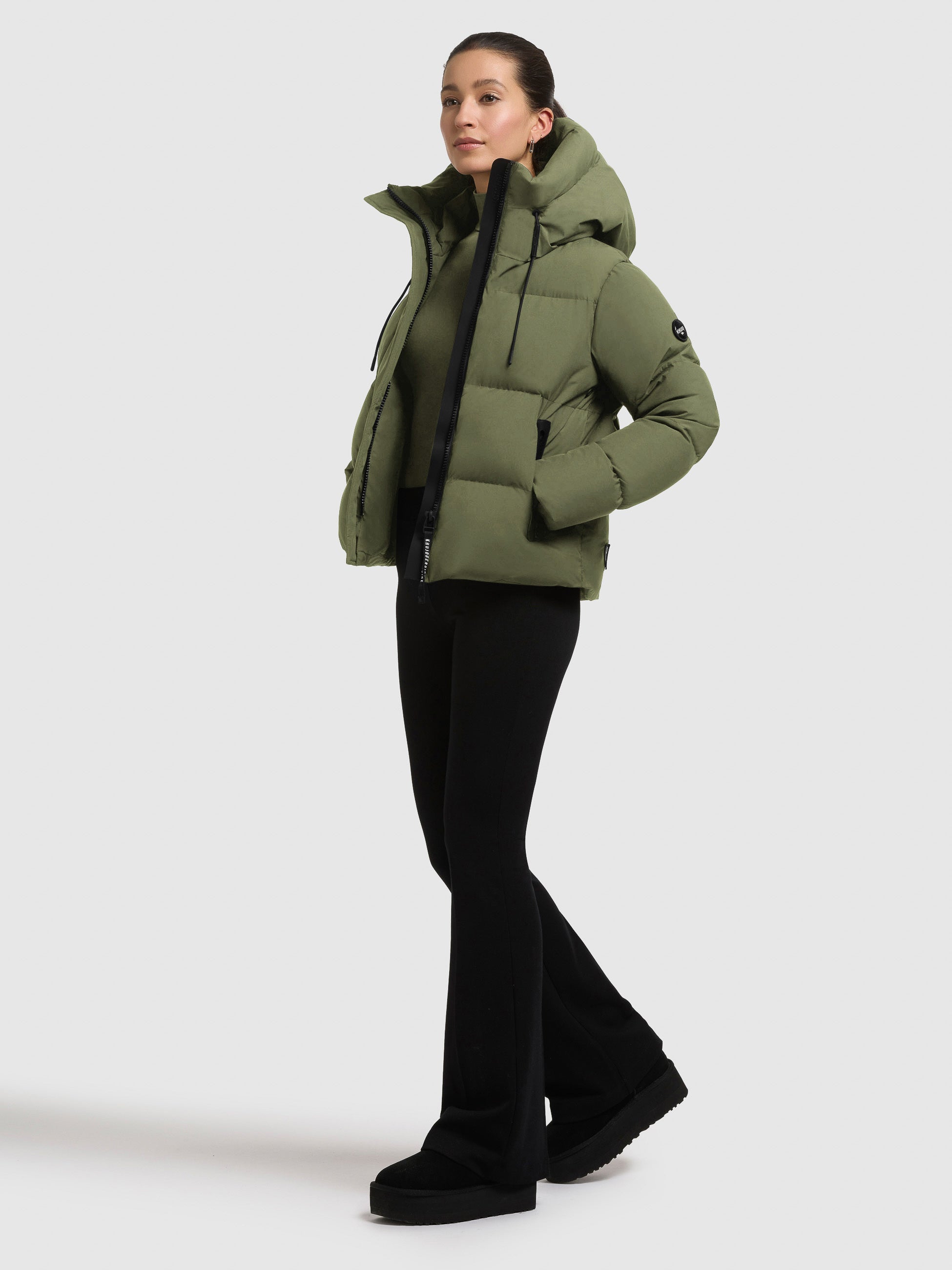 khujo-jacke-enits-matt-fern-green-h-ftlange-damen-steppjacke image 1