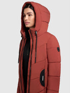 khujo-coat-aribay4-light-dark-red-langer-steppmantel-damen image 7