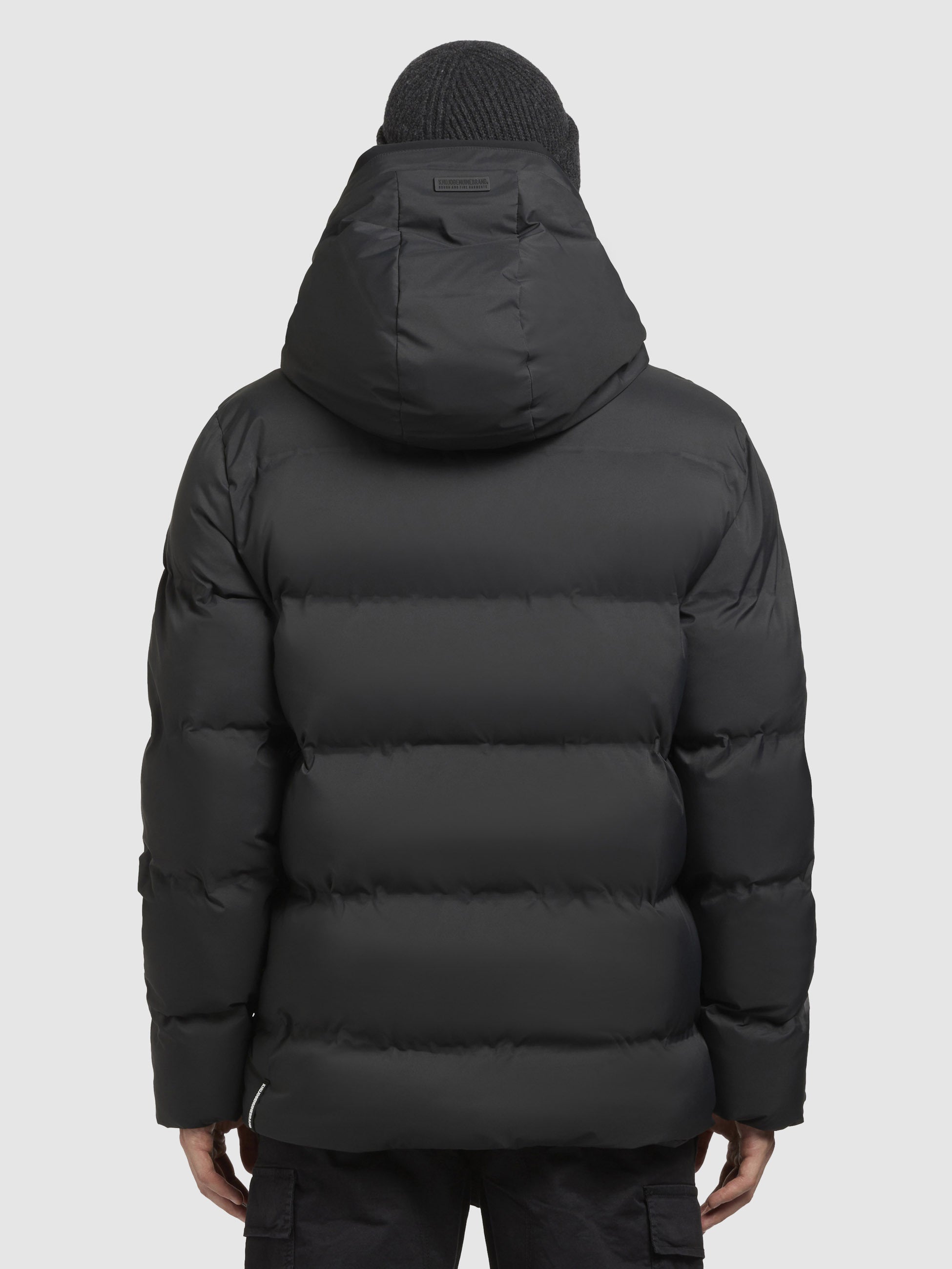 khujo-jacke-silas2-dunkelgrau-warm-wattierte-steppjacke-mit-kapuze image 3