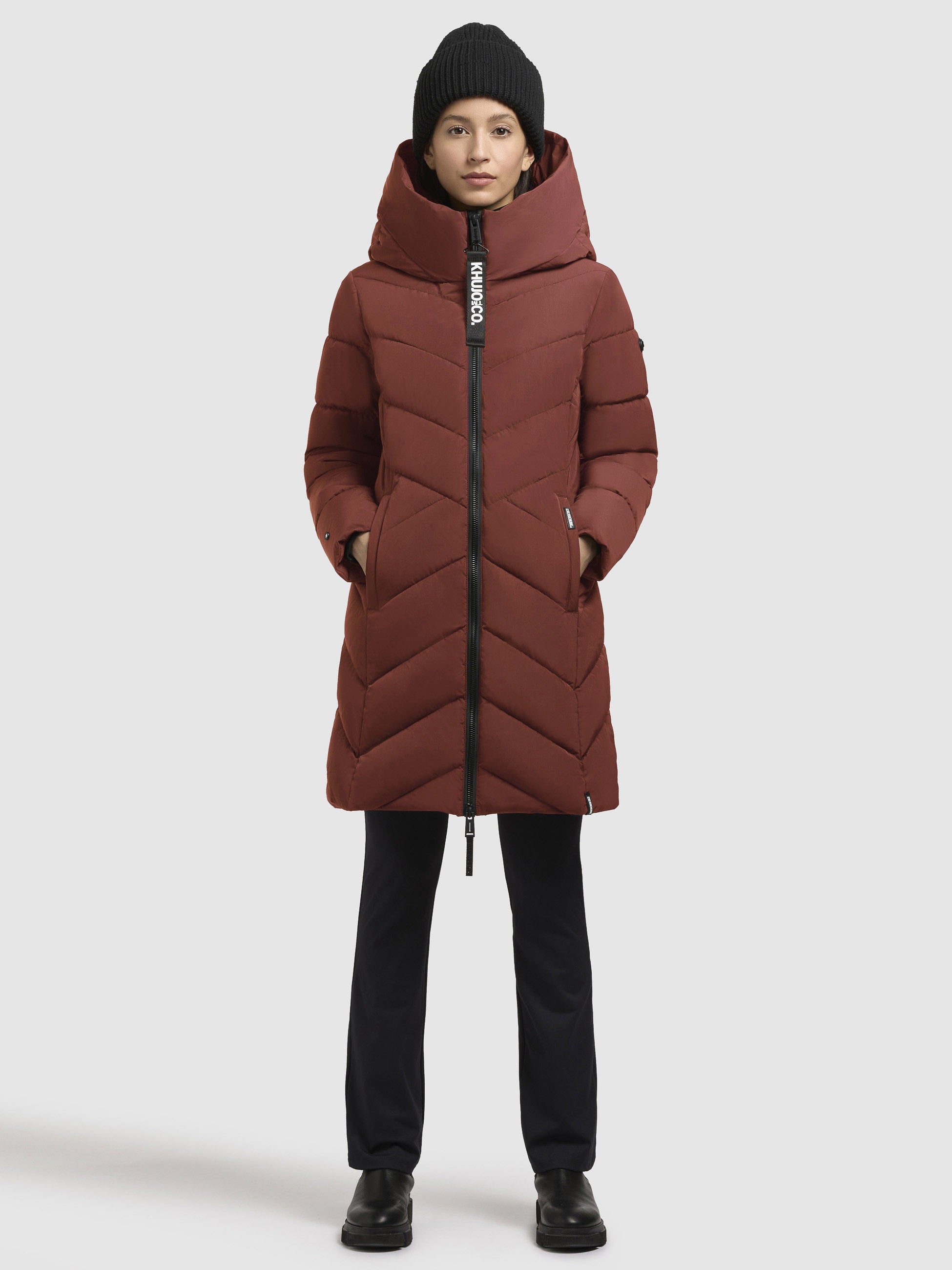 khujo-coat-darka2-dark-red-regular-fit-winter-steppmantel-damen image 1