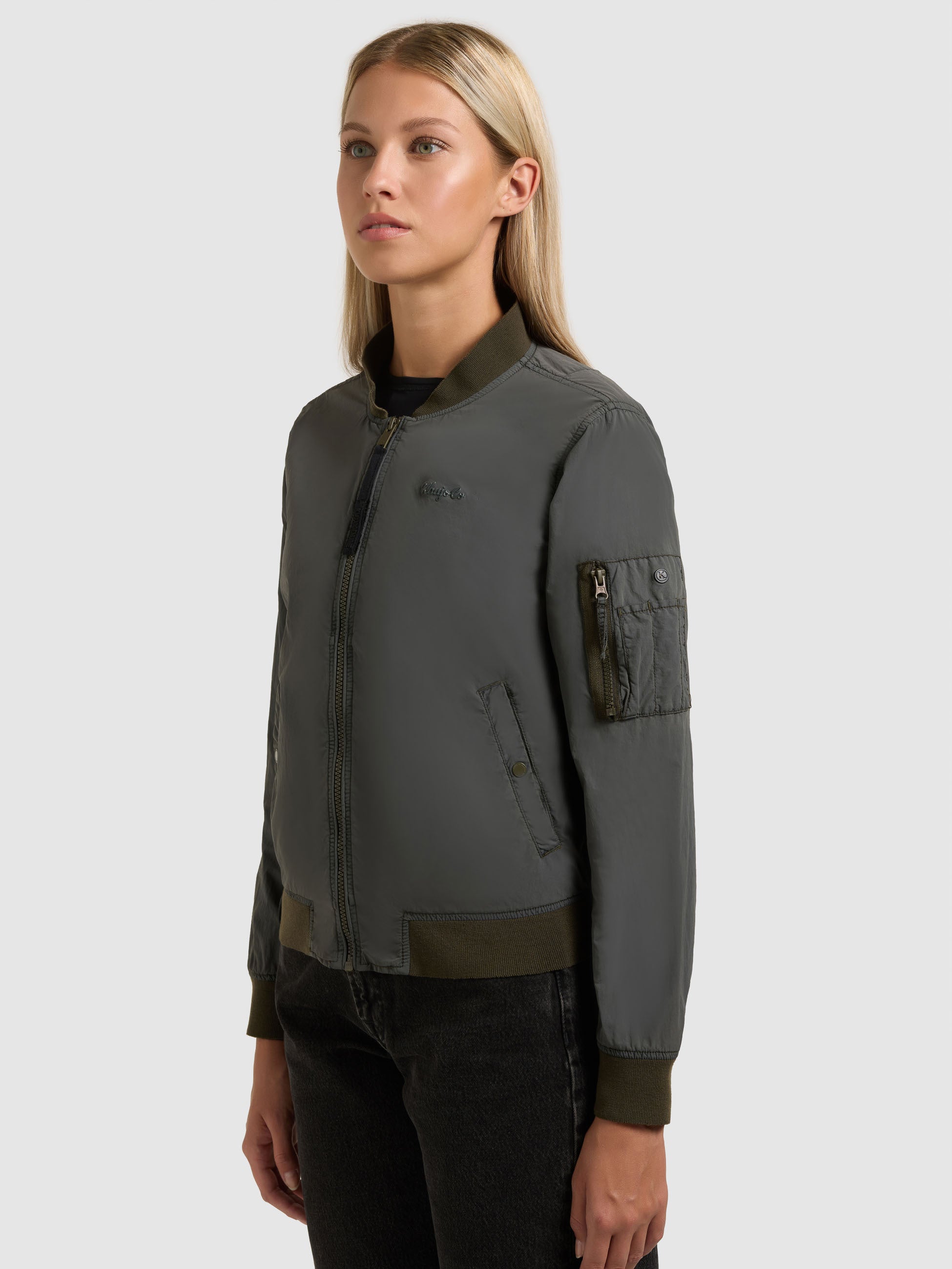 khujo-jacke-denz-bomberjacke-hazy-teal-green-damen image 6