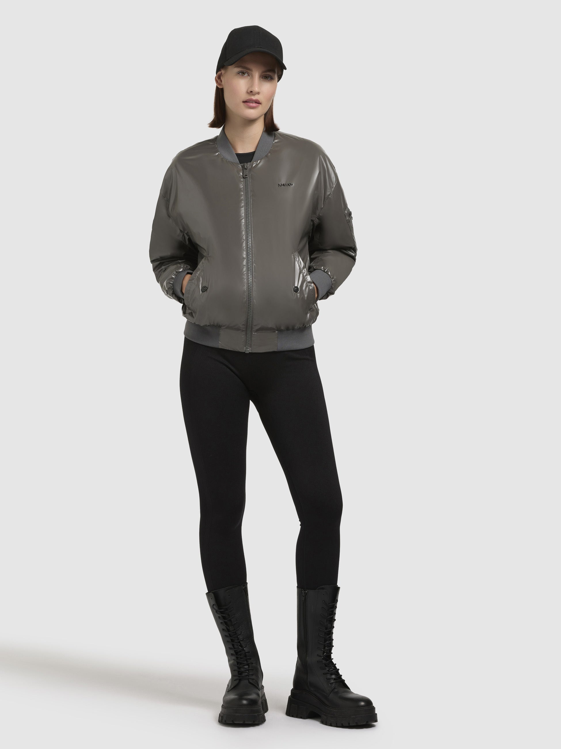 khujo-aneo-bomberjacke-f-r-damen-in-dunkelgrau-loose-fit image 6