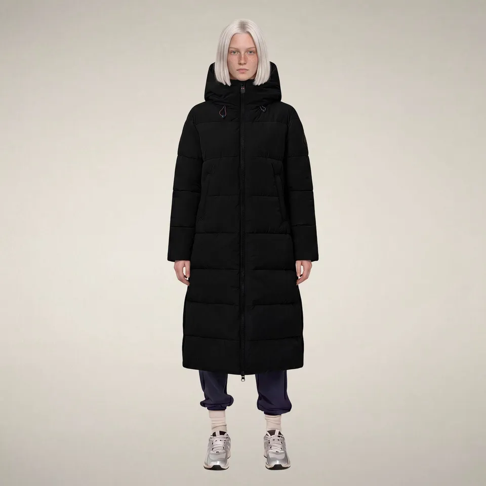 save-the-duck-zendaya-damen-parka-extra-lang-winterparka-schwarz image 1