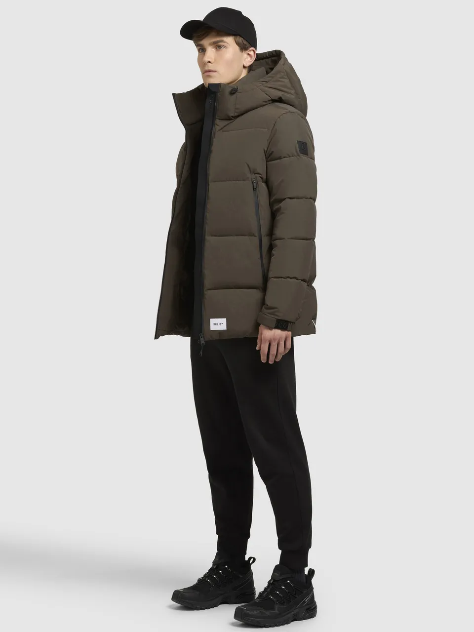 khujo-jacke-roan-khaki-gesteppte-winterjacke-mit-kapuze image 1