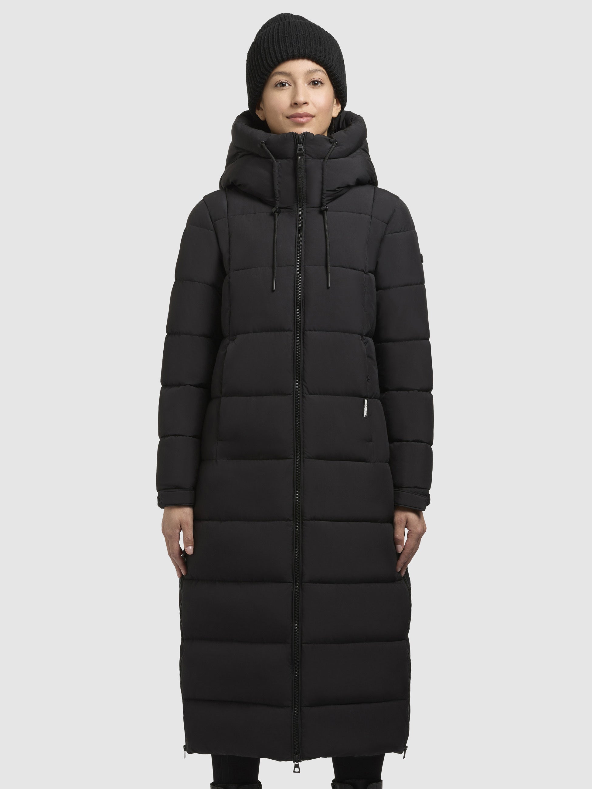 khujo-deria3-damen-mantel-schwarz-steppmantel-knielang-slim-fit image 4