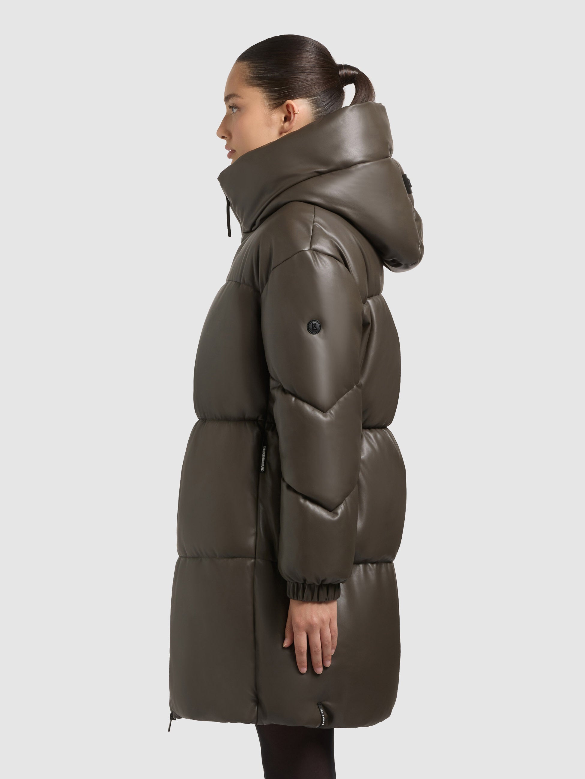 khujo-lorsa-mantel-brown-gesteppter-wintermantel-loose-fit-lederoptik image 5