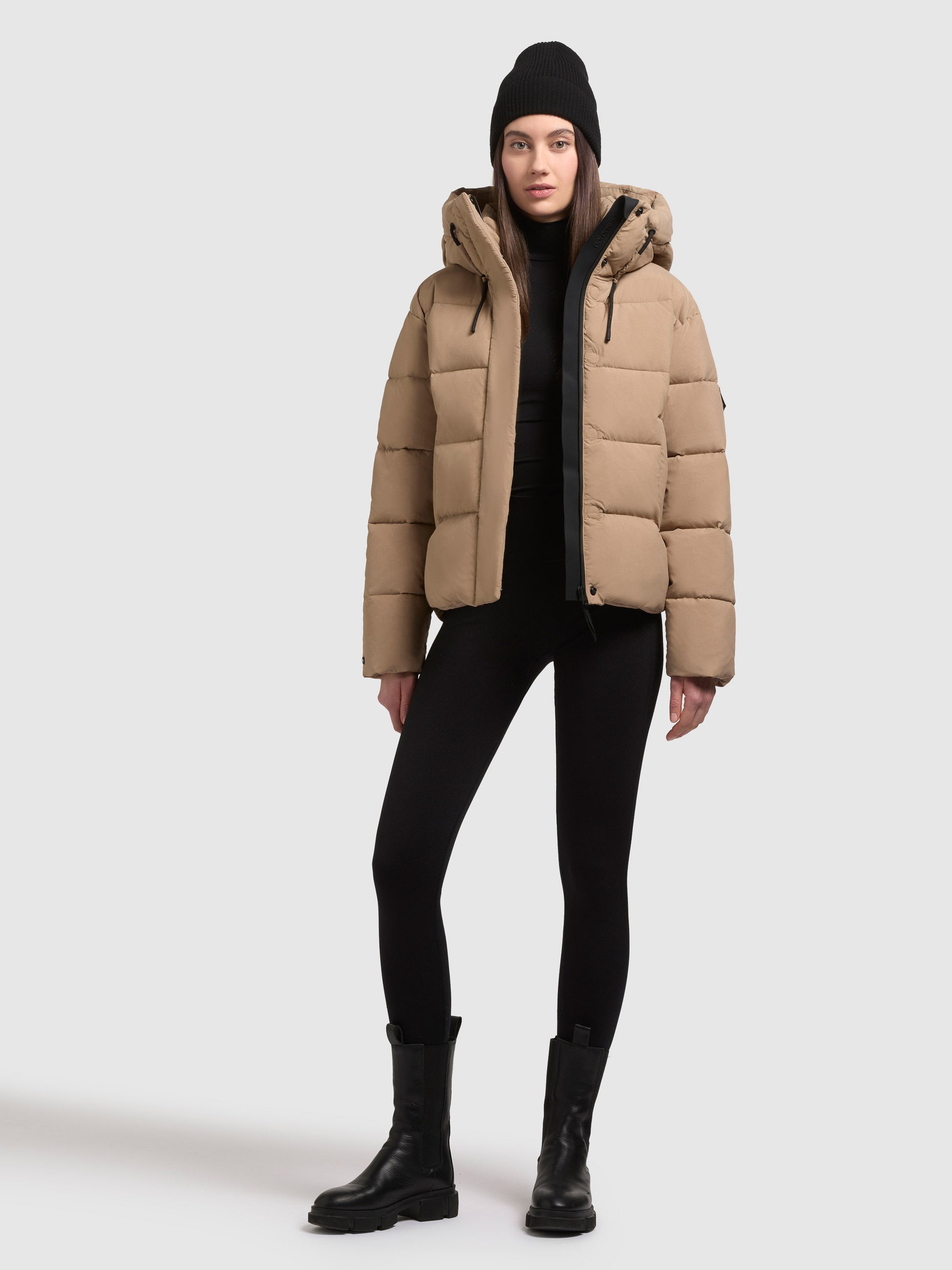 khujo-jacke-valina2-cookie-beige-damen-kapuzenjacke-gesteppt image 2