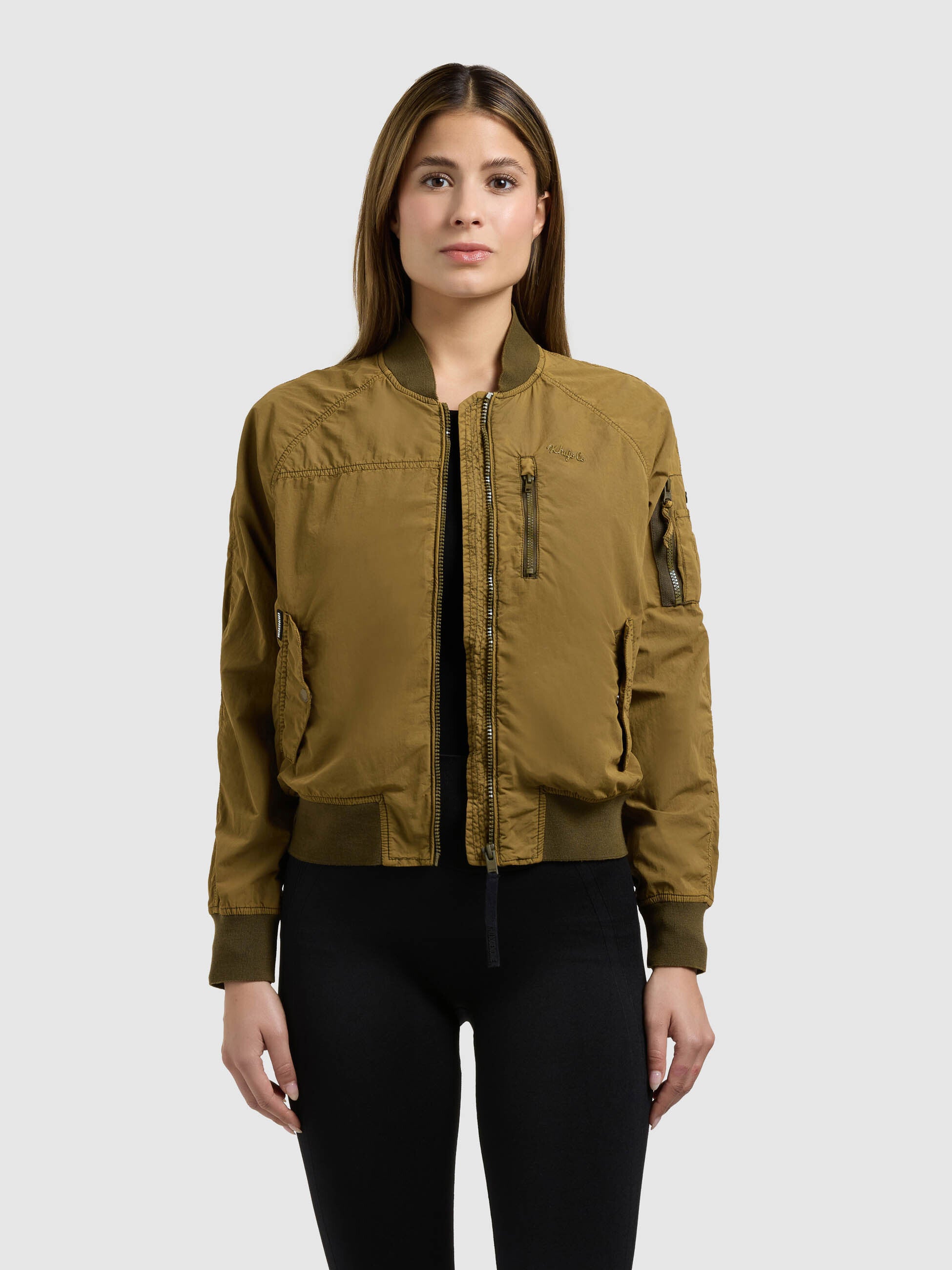 khujo-jacke-zaria-bomberjacke-canary-green-ungef-ttert image 1
