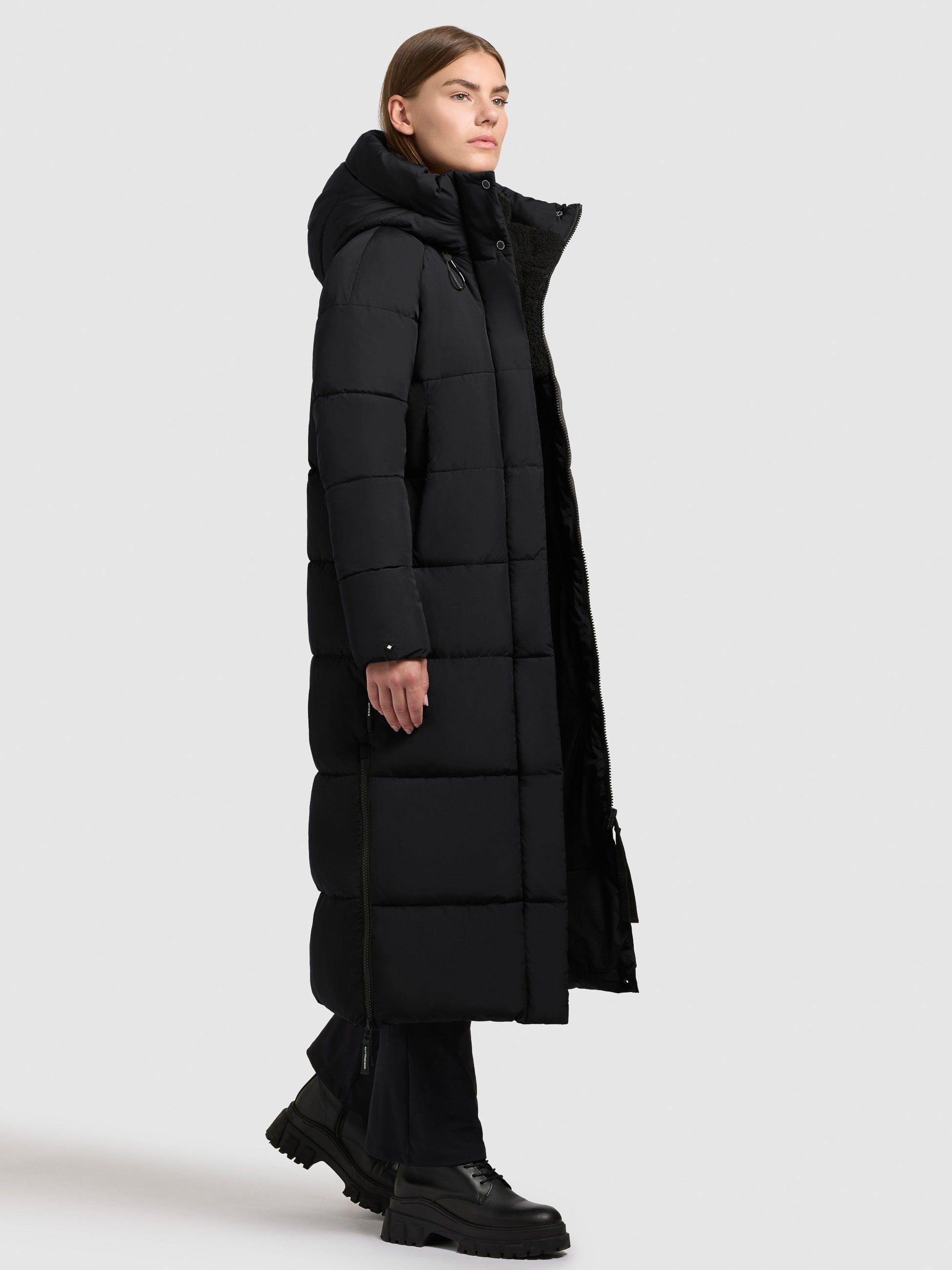 khujo-mantel-lamba-schwarz-damen-steppmantel-wadenlang-loose-fit-mit-teddy-kapuz image 6