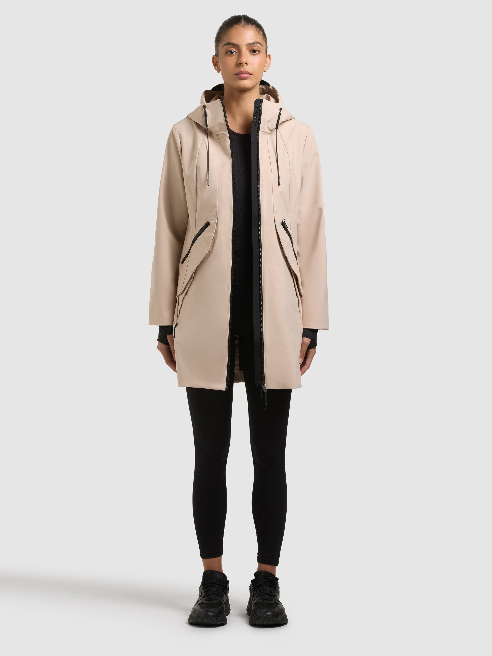 khujo-eiza-jacke-soft-beige-lange-regenjacke-mit-kapuze-wasserabweisend image 6