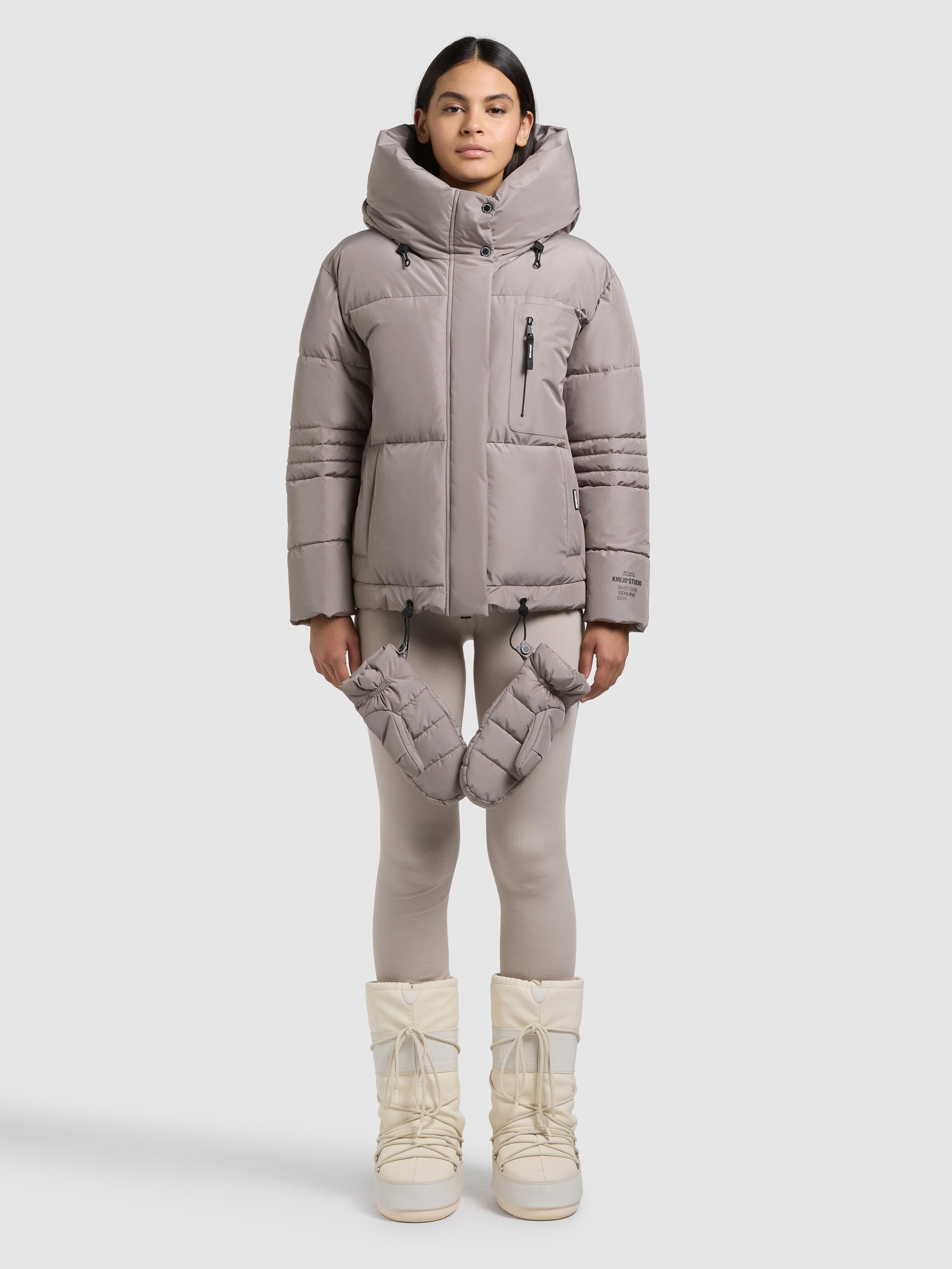 khujo-jacke-peeke2-with-gloves-greige-steppjacke-damen-h-ftlang-mit-f-ustlingen image 1