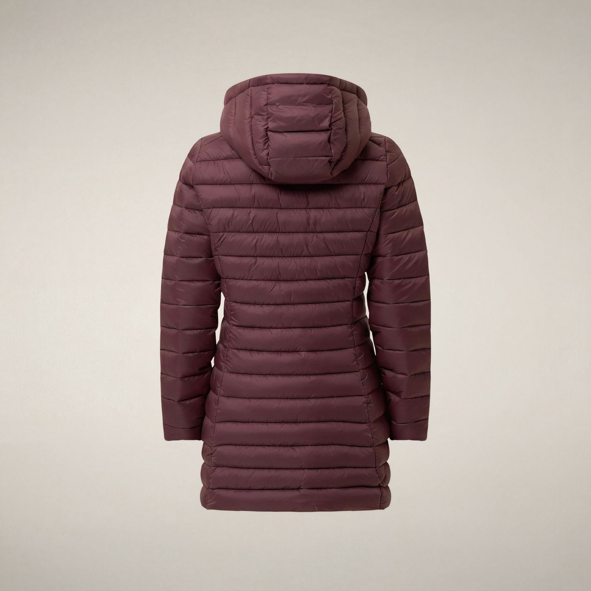 save-the-duck-carol-damen-steppmantel-lang-bordeaux-schwarz image 4