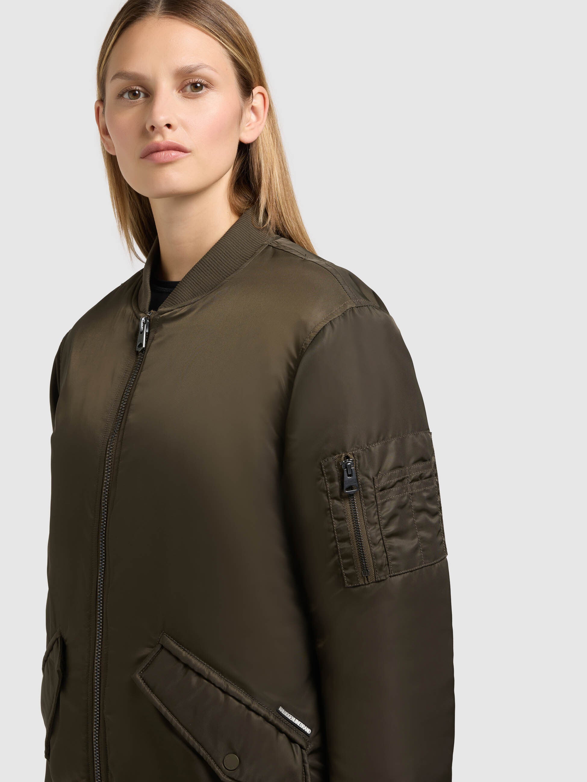 khujo-mantel-lulu-forest-green-damen-wintermantel-bomber-loose-fit image 7