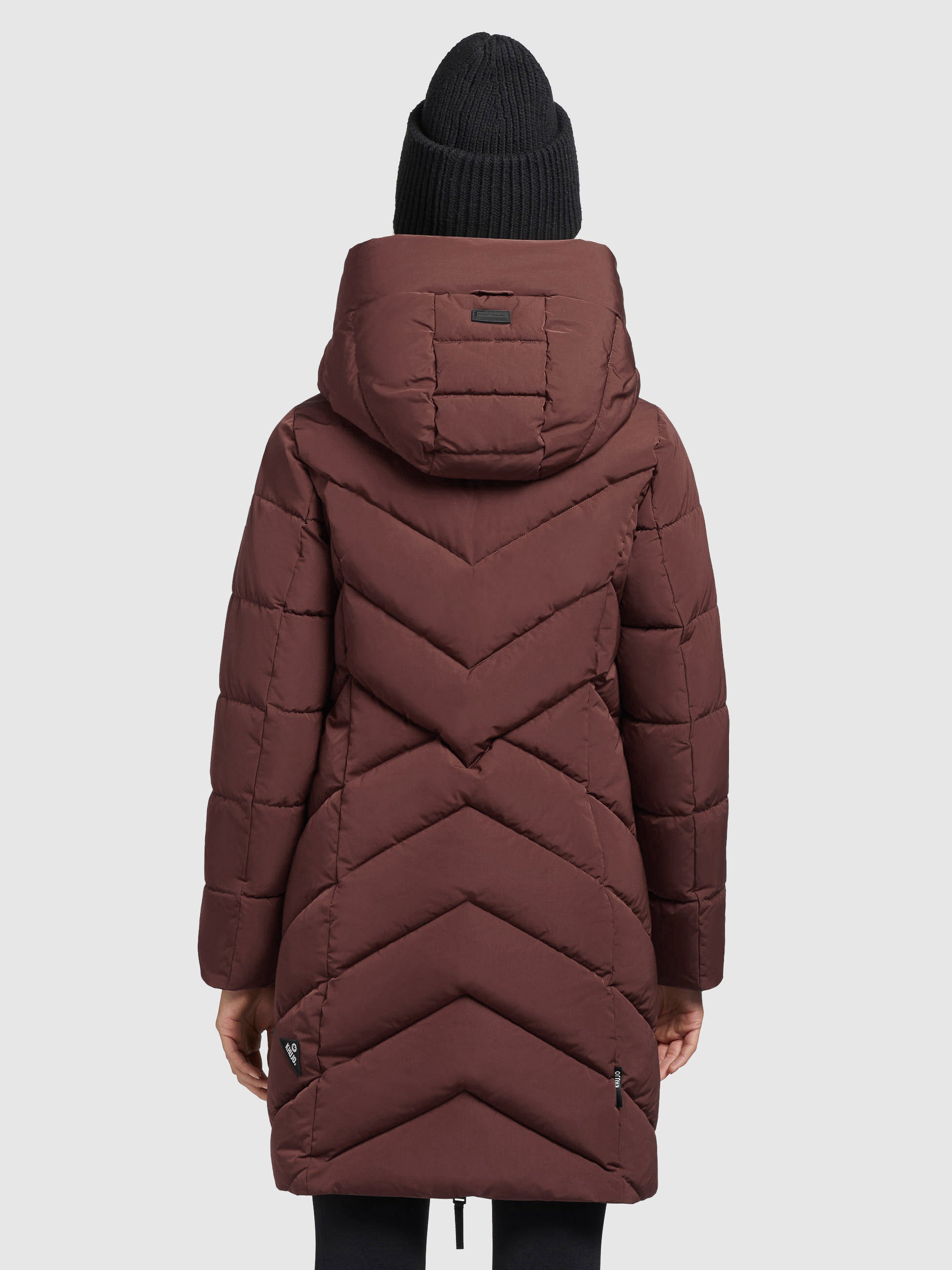 khujo-mantel-darka-weinrot-wattierter-damen-steppmantel-regular-fit-mit-kapuze image 3