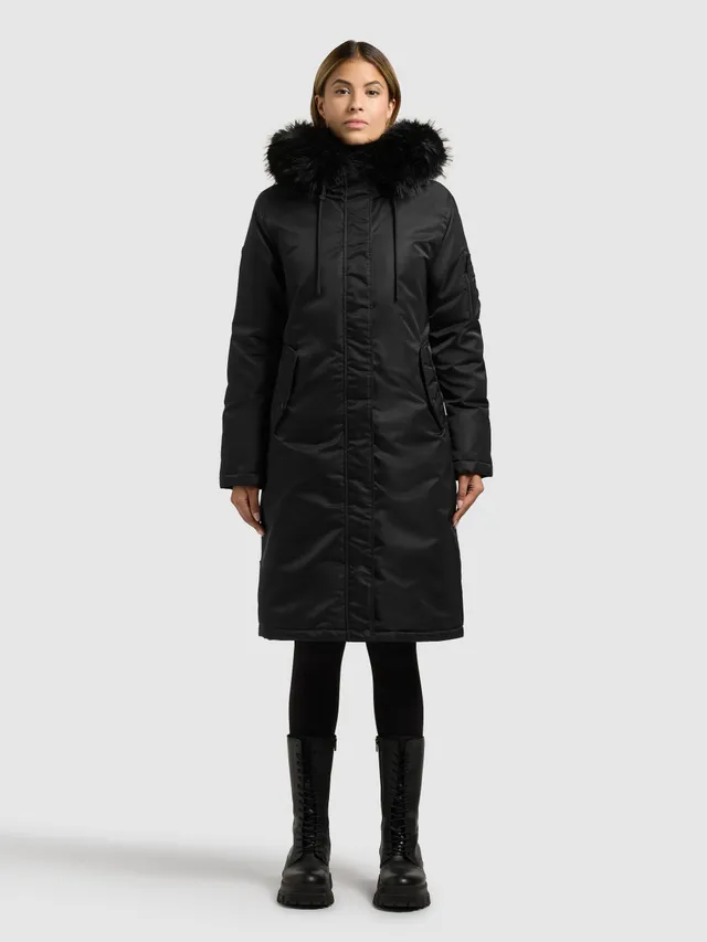 khujo-coat-jilla-black-damen-wintermantel-mit-kunstfell image 1