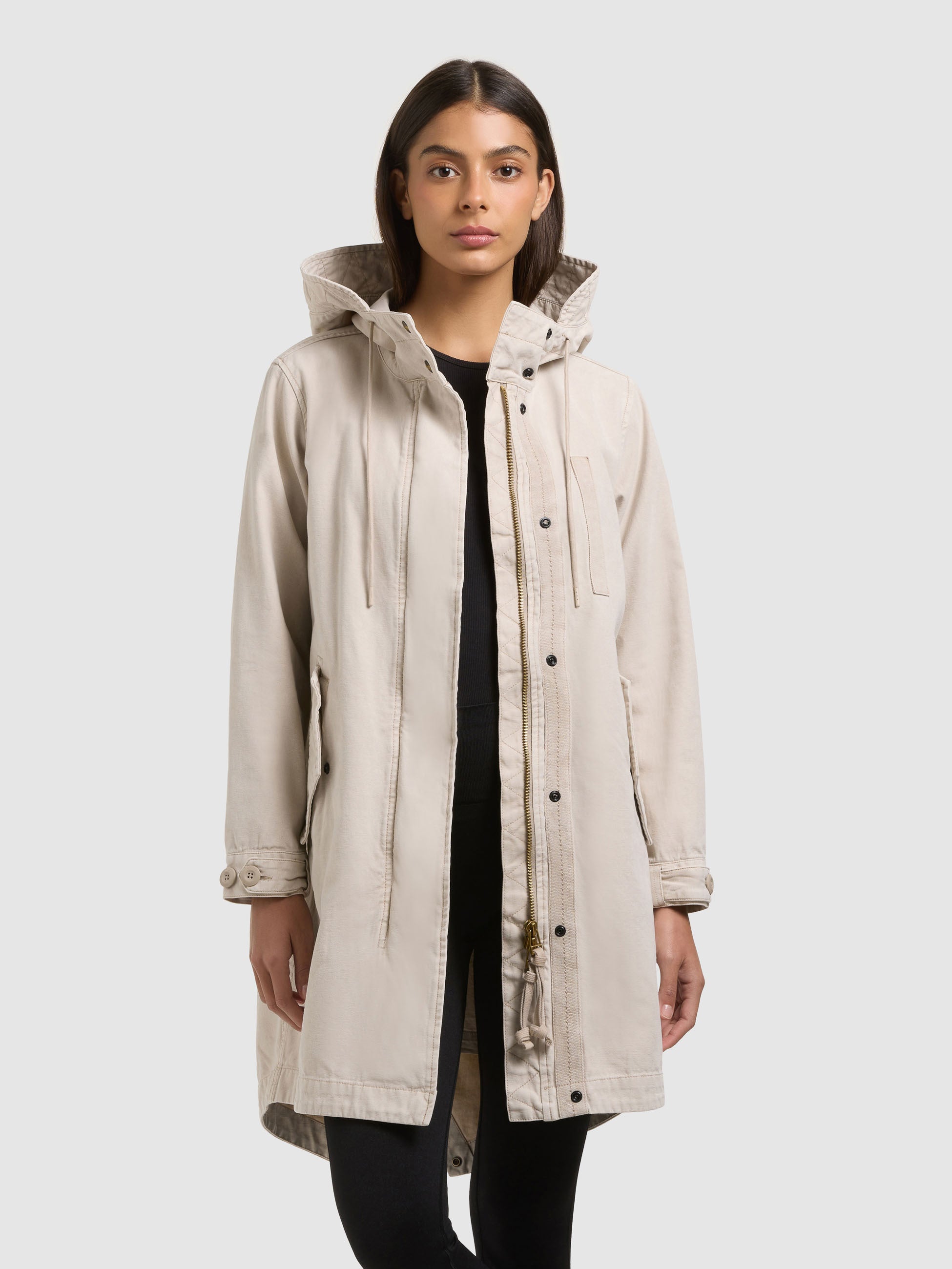 khujo-mantel-freya-greige-damen-parka-garment-dye-regular-fit image 4