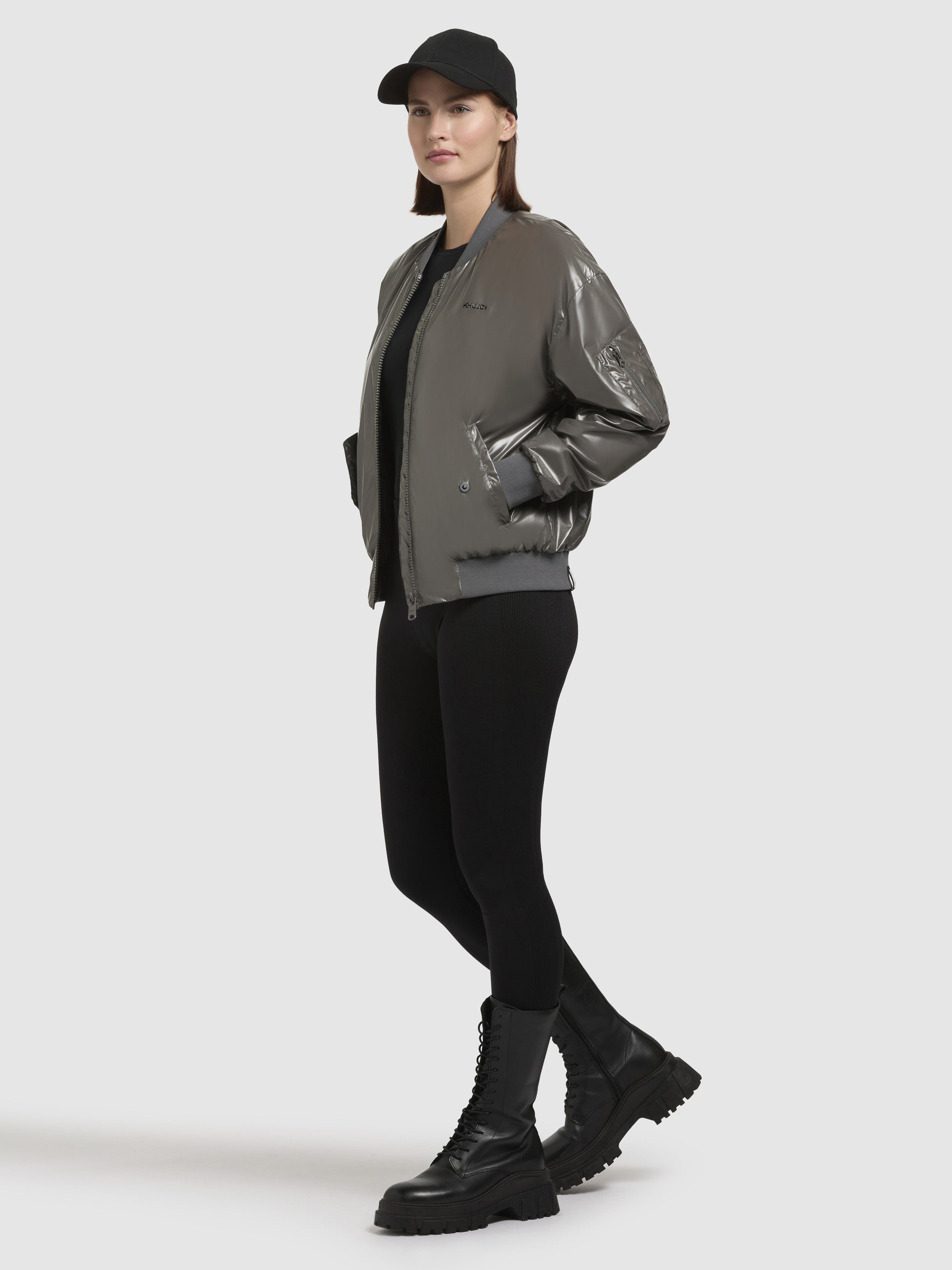 khujo-aneo-bomberjacke-f-r-damen-in-dunkelgrau-loose-fit image 2