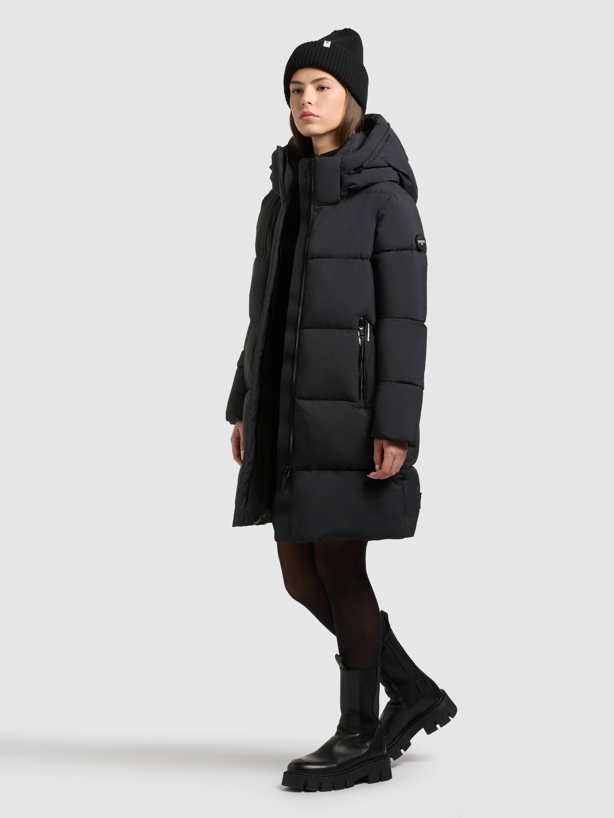 khujo-mantel-haya2-matt-obrage-grey-damen-steppmantel-loose-fit image 2