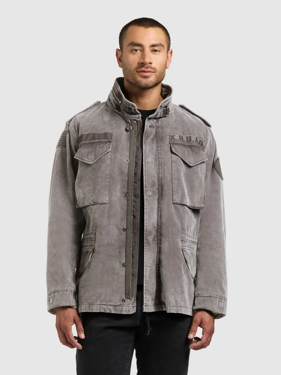 khujo-gene-slate-grey-fieldjacke-damen-regular-fit-mit-kapuze image 1
