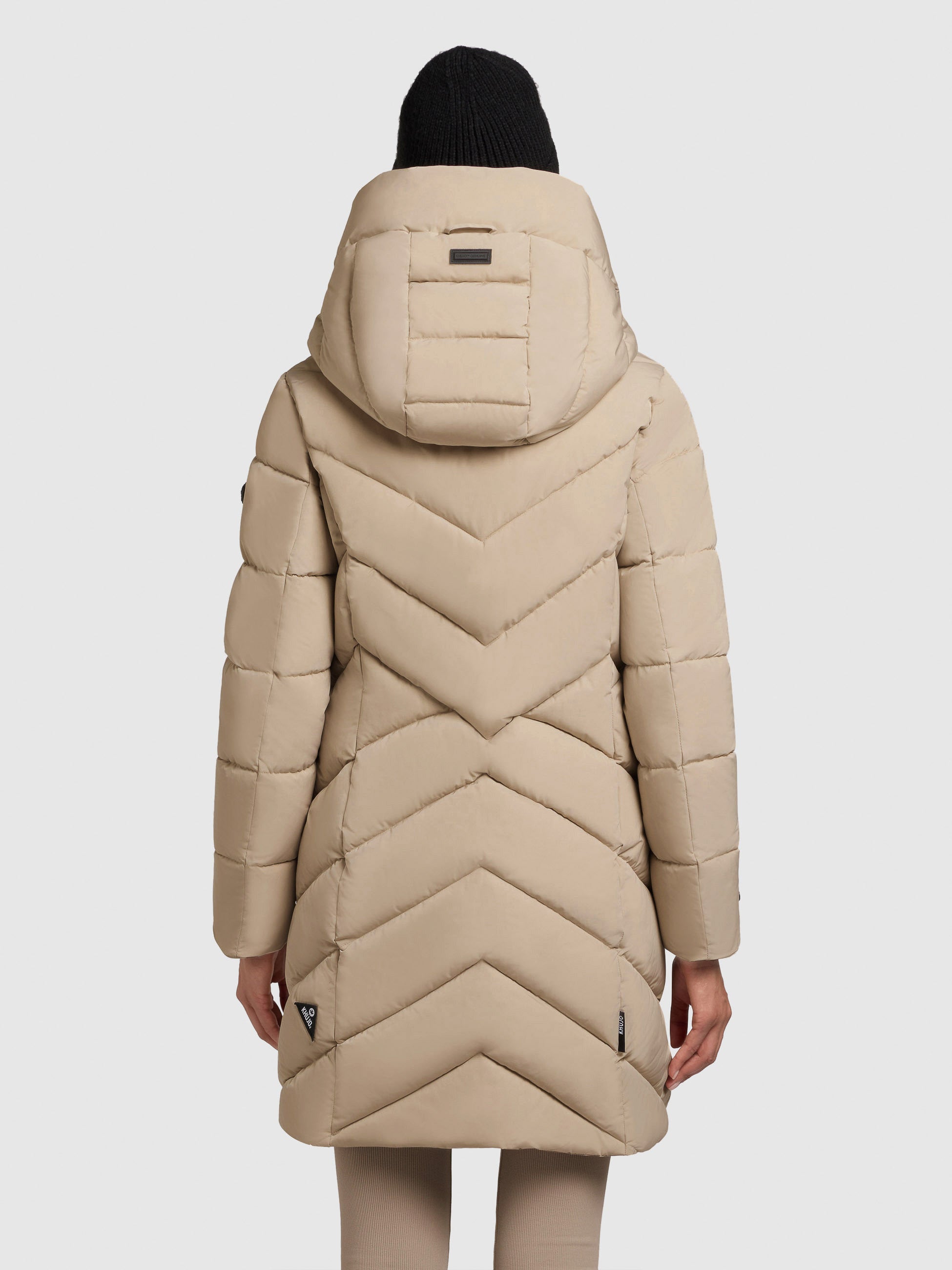 khujo-mantel-darka2-beige-damen-steppmantel-regular-fit-mit-kapuze image 3