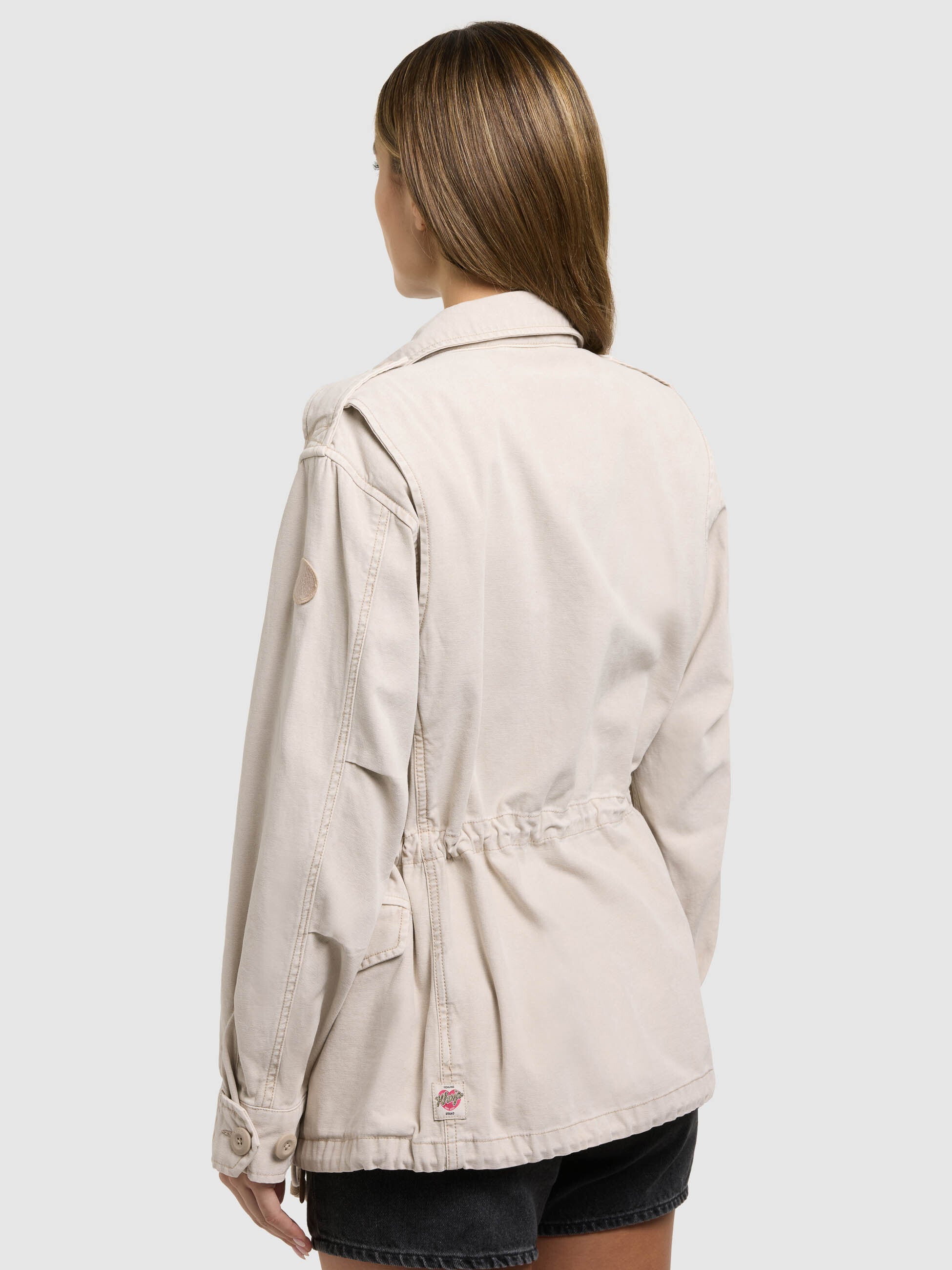 khujo-jacke-buni-greige-damen-fieldjacket-cargojacke-aus-baumwoll-twill image 7