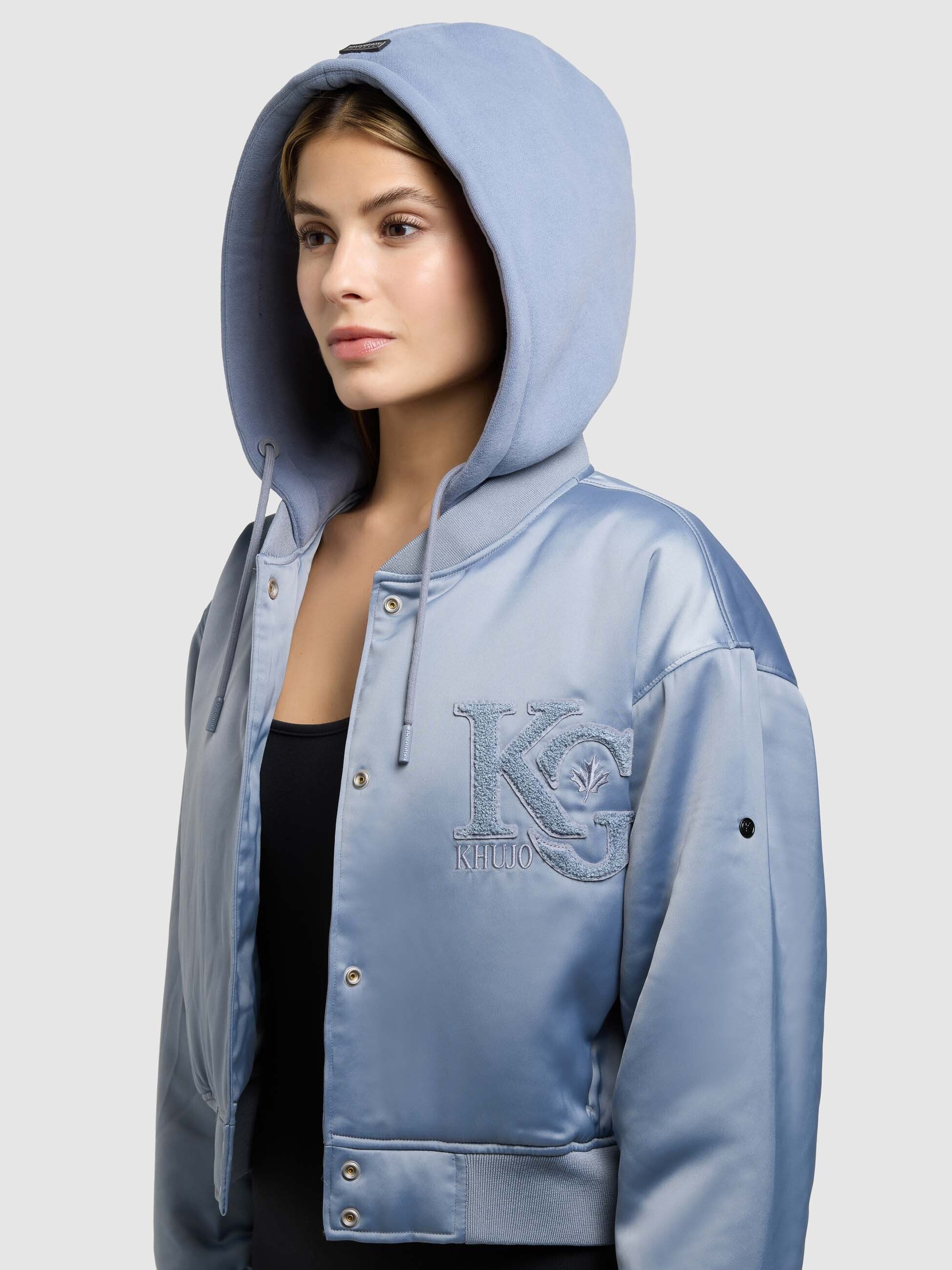 khujo-jacke-chani-damen-bomberjacke-misty-blue-leicht-wattiert-mit-kapuze image 7