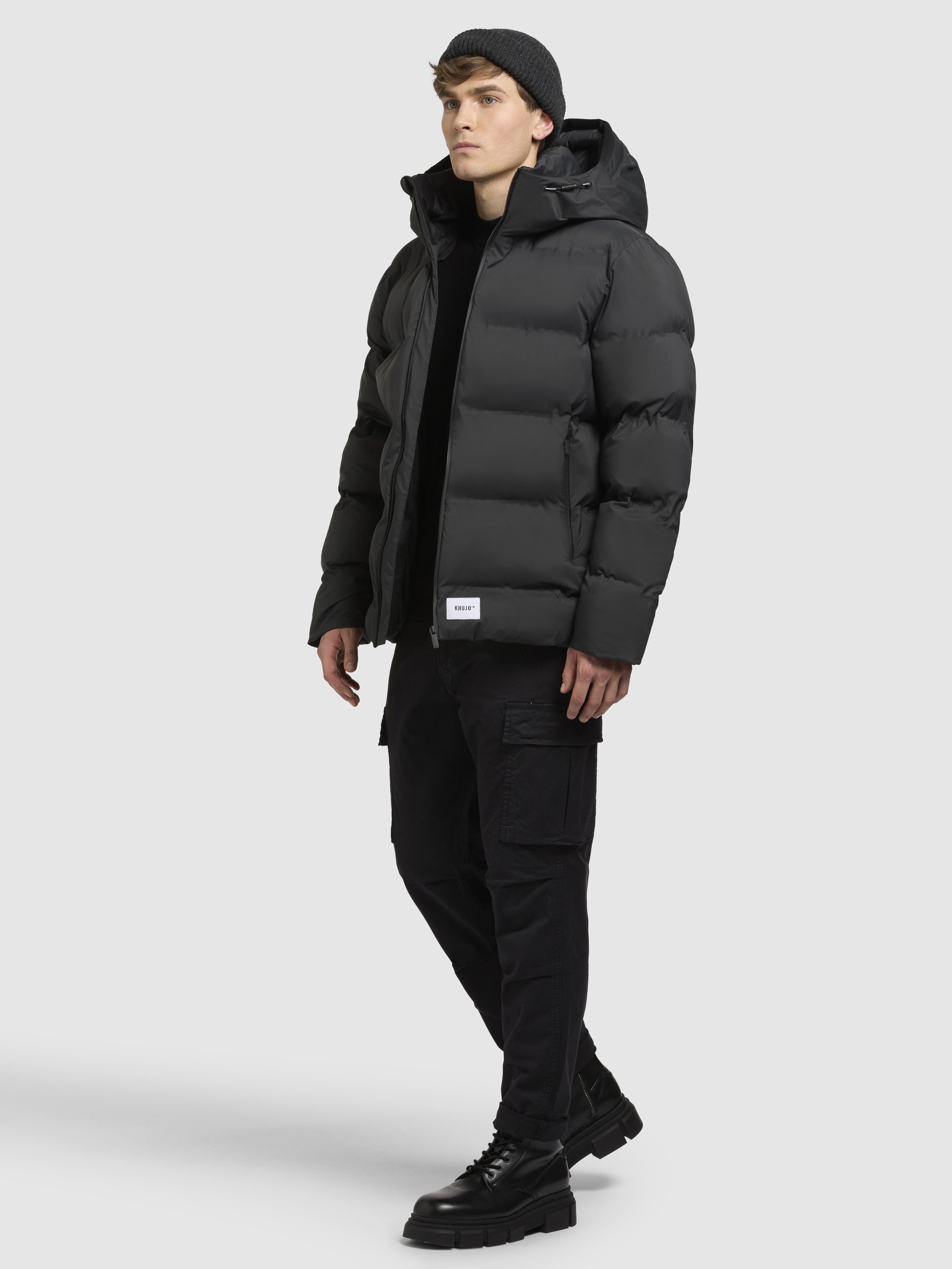 khujo-silas2-damen-steppjacke-dunkelgrau-wattierte-winterjacke image 1