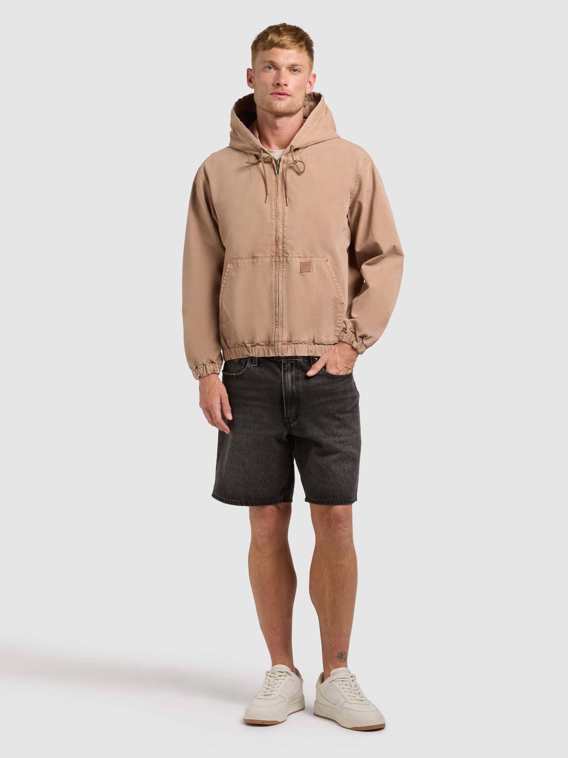 khujo-darrel-jacke-toffee-brown-blouson-hoodie-loose-fit image 2