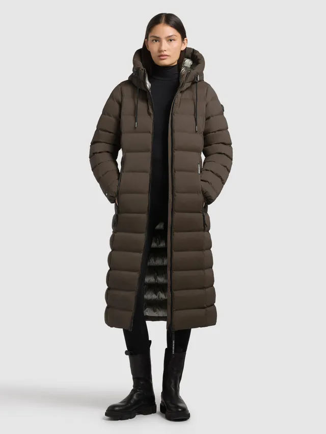 khujo-mantel-simmie2-dull-green-damen-steppmantel-knielang-slim-fit image 1