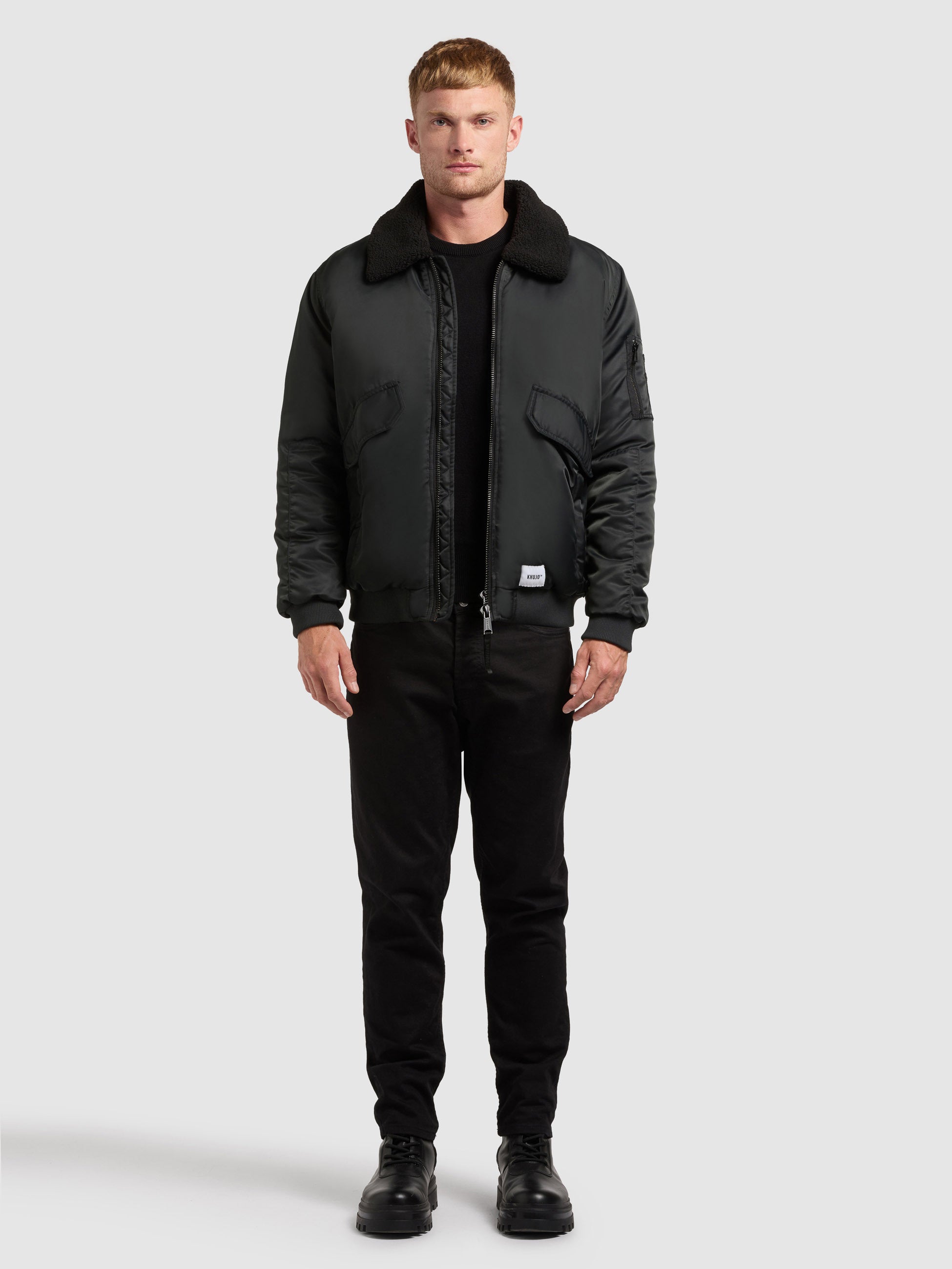 khujo-ground-damen-bomberjacke-obrage-gray-mit-abnehmbarem-kunstfell image 1