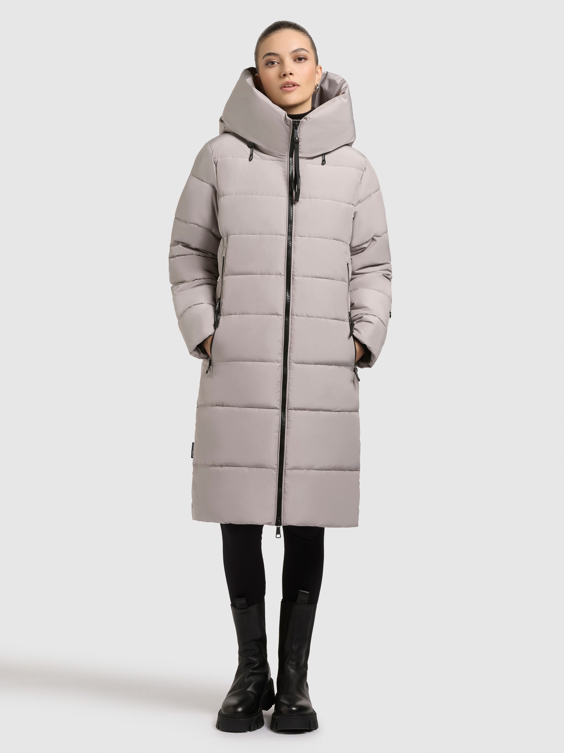 khujo-mantel-jilias6-matt-blizzard-grey-damen-winter-steppmantel-knielang image 2