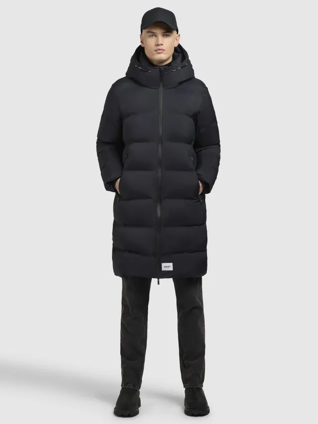 khujo-mantel-caius2-dark-blue-knielanger-wattierter-winter-steppmantel-mit-kapuz image 1