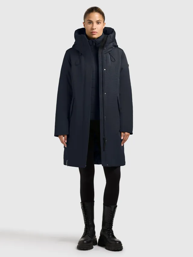 khujo-mantel-wedelia-with-inner-jacket-port-blue-kurzmantel-2in1-damen image 1