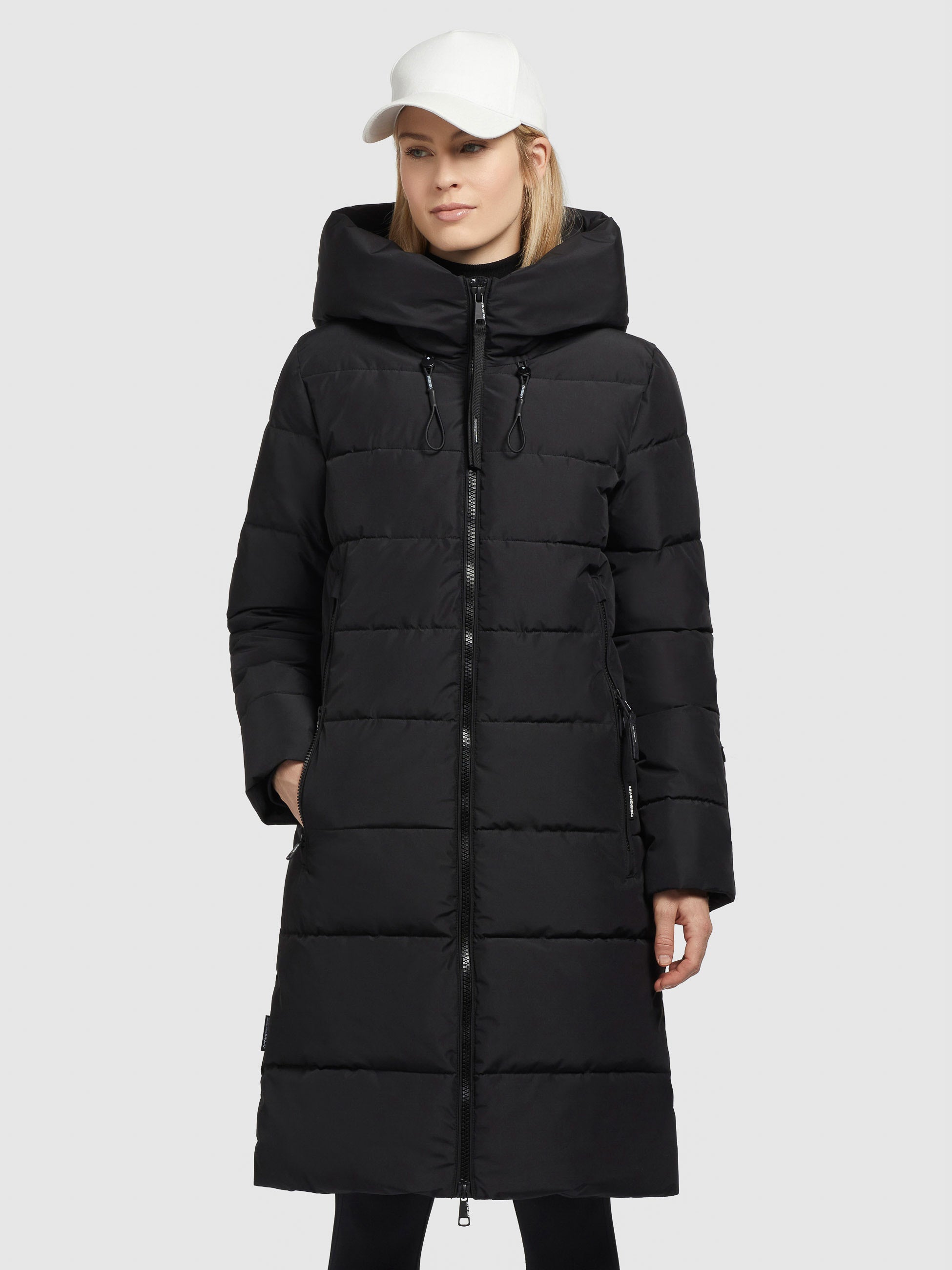 khujo-mantel-jilias4-schwarz-lange-gef-tterte-damen-winterjacke-mit-kapuze image 4