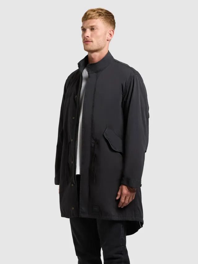 khujo-mantel-vito-black-herren-sommerparka-lang-in-schwarz image 1